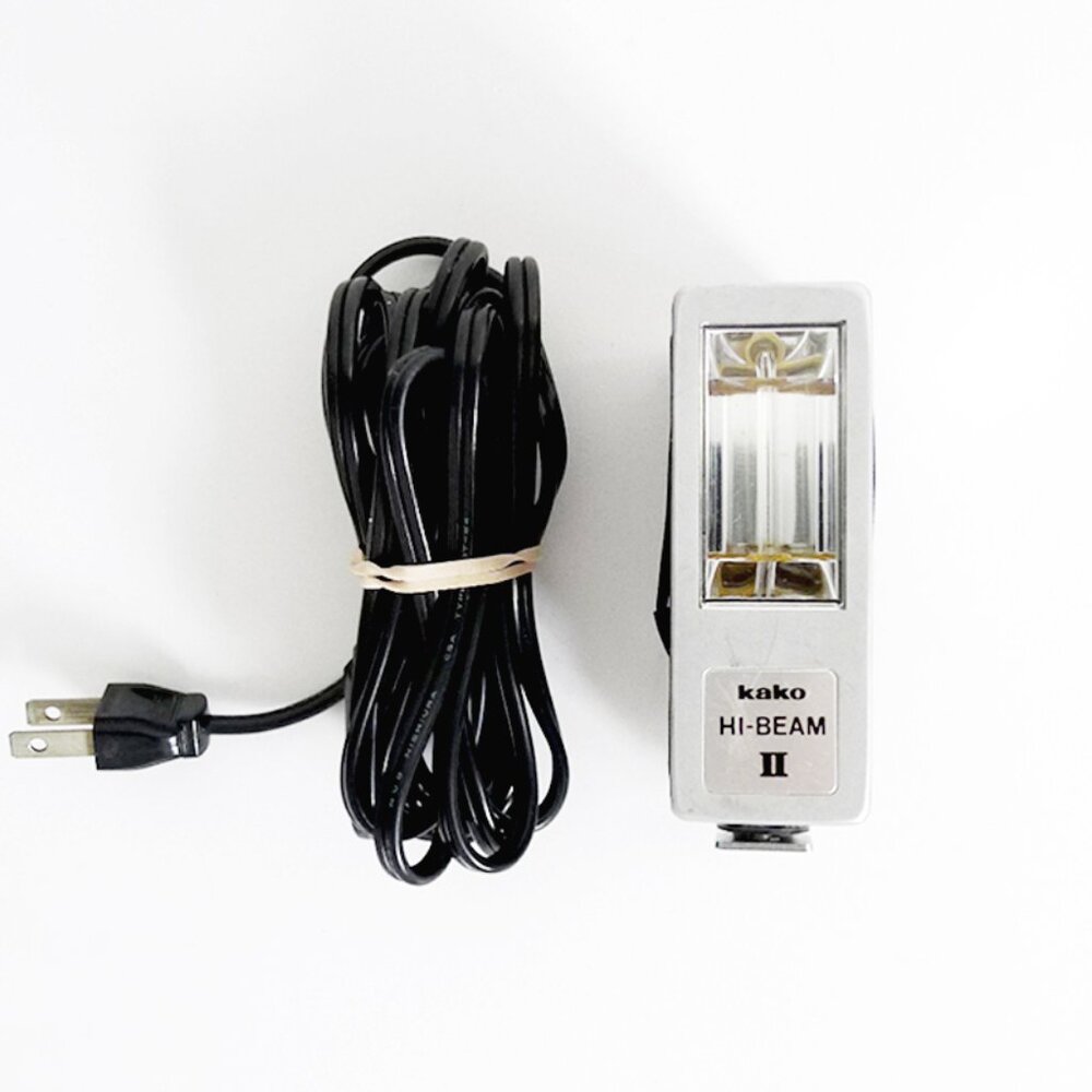 VINTAGE KAKO HI-BEAM II Camera Flash + Power Cord TESTED Japan For Parts